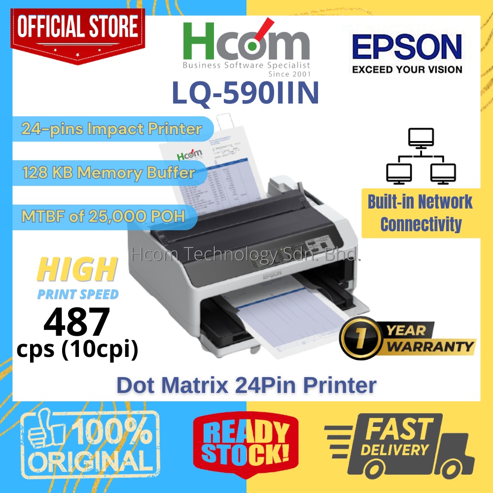 EPSON DOT MATRIX 24PIN PRINTER LQ590IIN, Ribbon Cartridge LQ590/590H