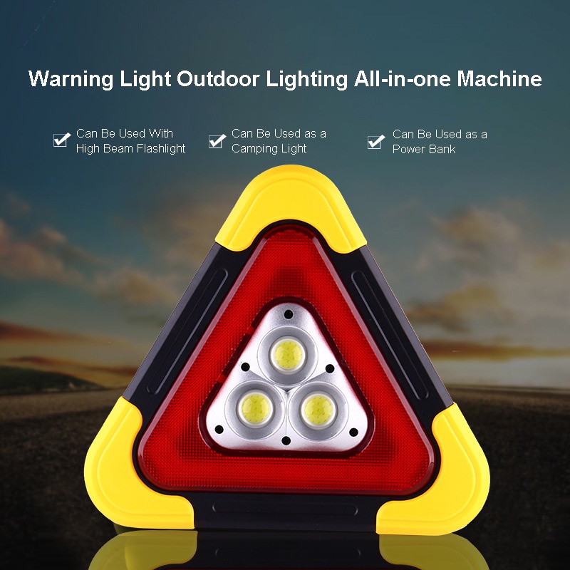 GDeal 4 Modes Solar Rechargeable Triangle LED Emergency Light 3 Light ...