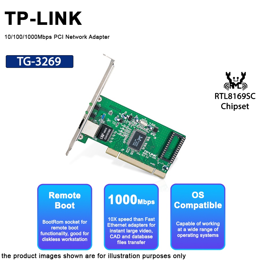 TP-LINK TG-3269 Realtek RTL8169SC Chipset 10/100/1000Mbps Gigabit PCI ...