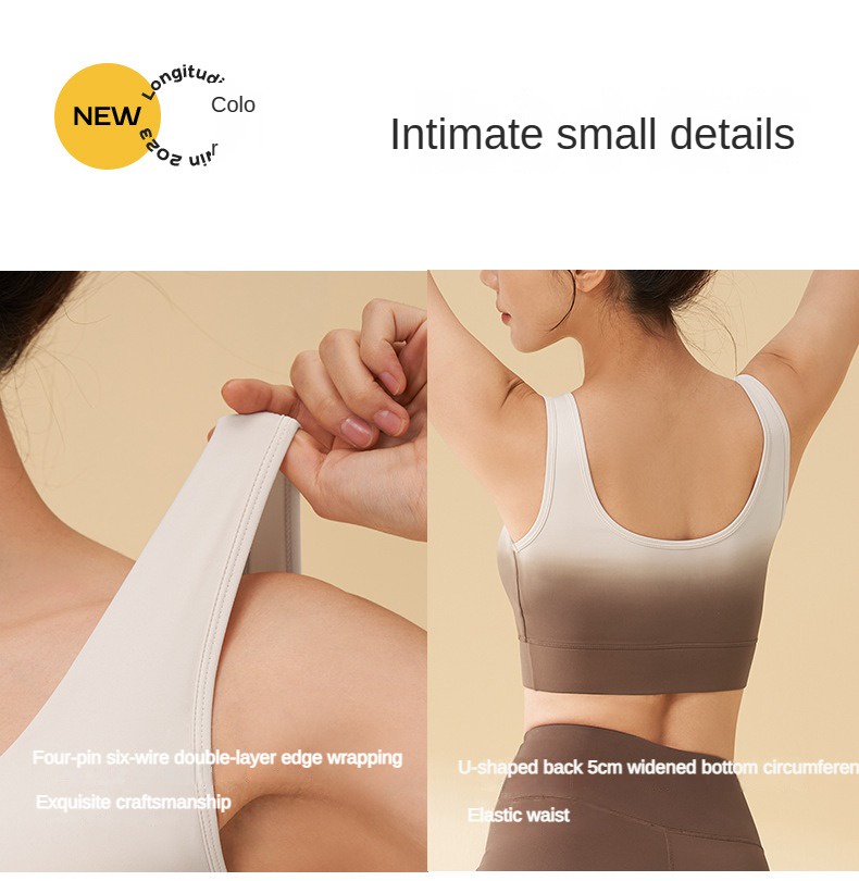SUPERFLOWER Lycar Gradient Yoga Sports Bra with High Elasticity and ...