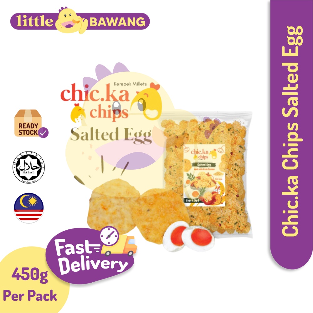 Chic.Ka Chips Salted Egg 450g chicka chips snack Malaysia | Shopee Malaysia