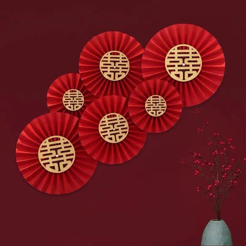 【Malaysia Ready stock 现货】结婚纸扇花墙贴 Wedding Fans Set | Shopee Malaysia