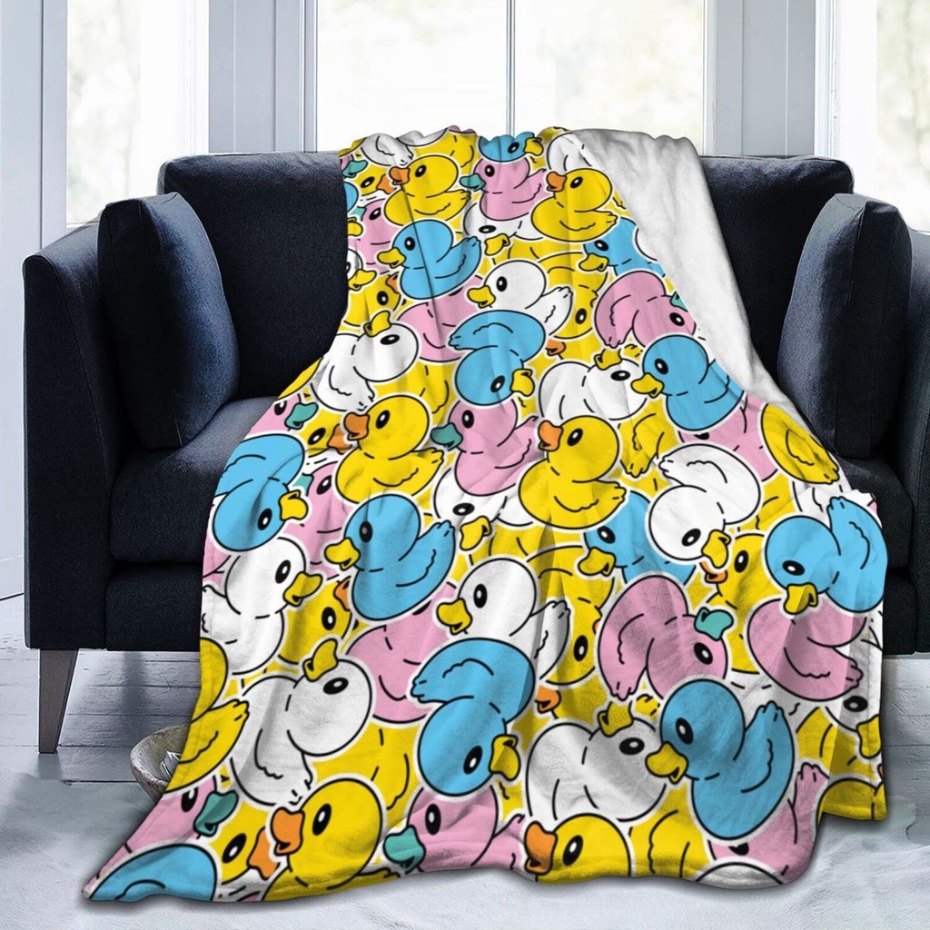 Cute Rubber Duck Throw Blanket Soft Warm All Season Yellow Cartoon Ducks Flannel Blankets for Bed Car Sofa Couch Bedroom Shopee Malaysia