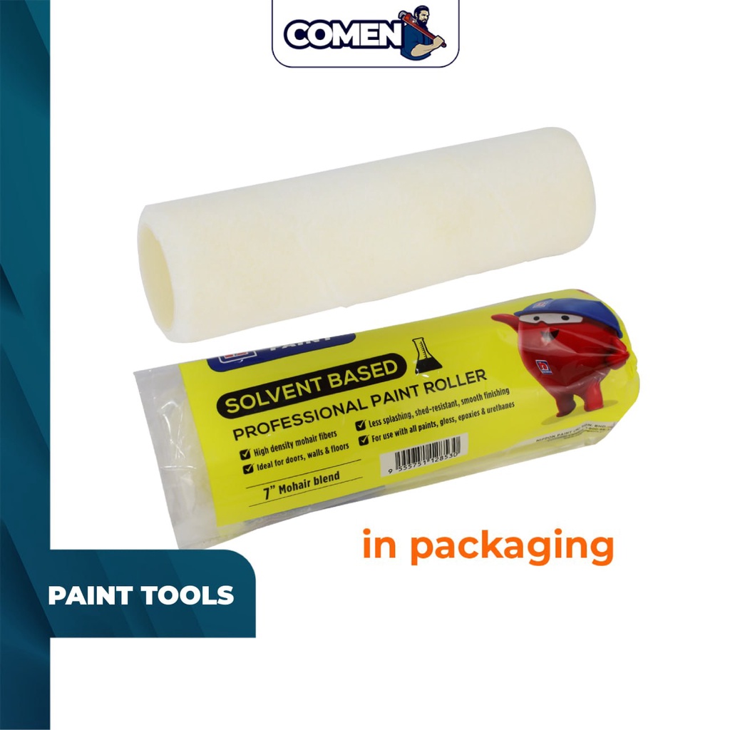 NIPPON PAINT Solvent Based Mohair Roller Refill 7 inch Paint Brush Wall Painting Tools Roler