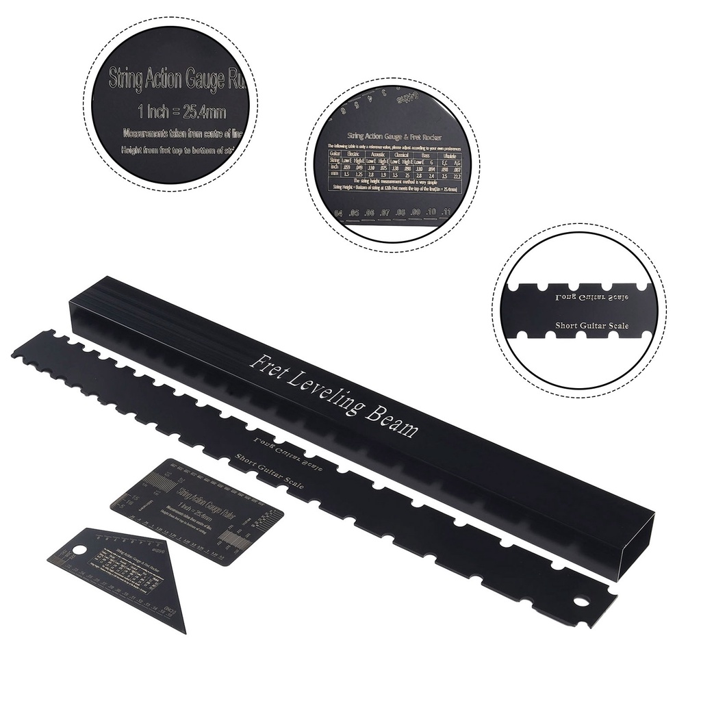 [Heaven] 4 PCS Luthier Tools Guitar Neck Straight Edge Fret Leveling