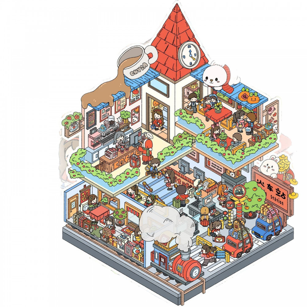 ENWEI 3 Pcs [Entertainment Castle Series] Cute Super Big 3D Journal ...