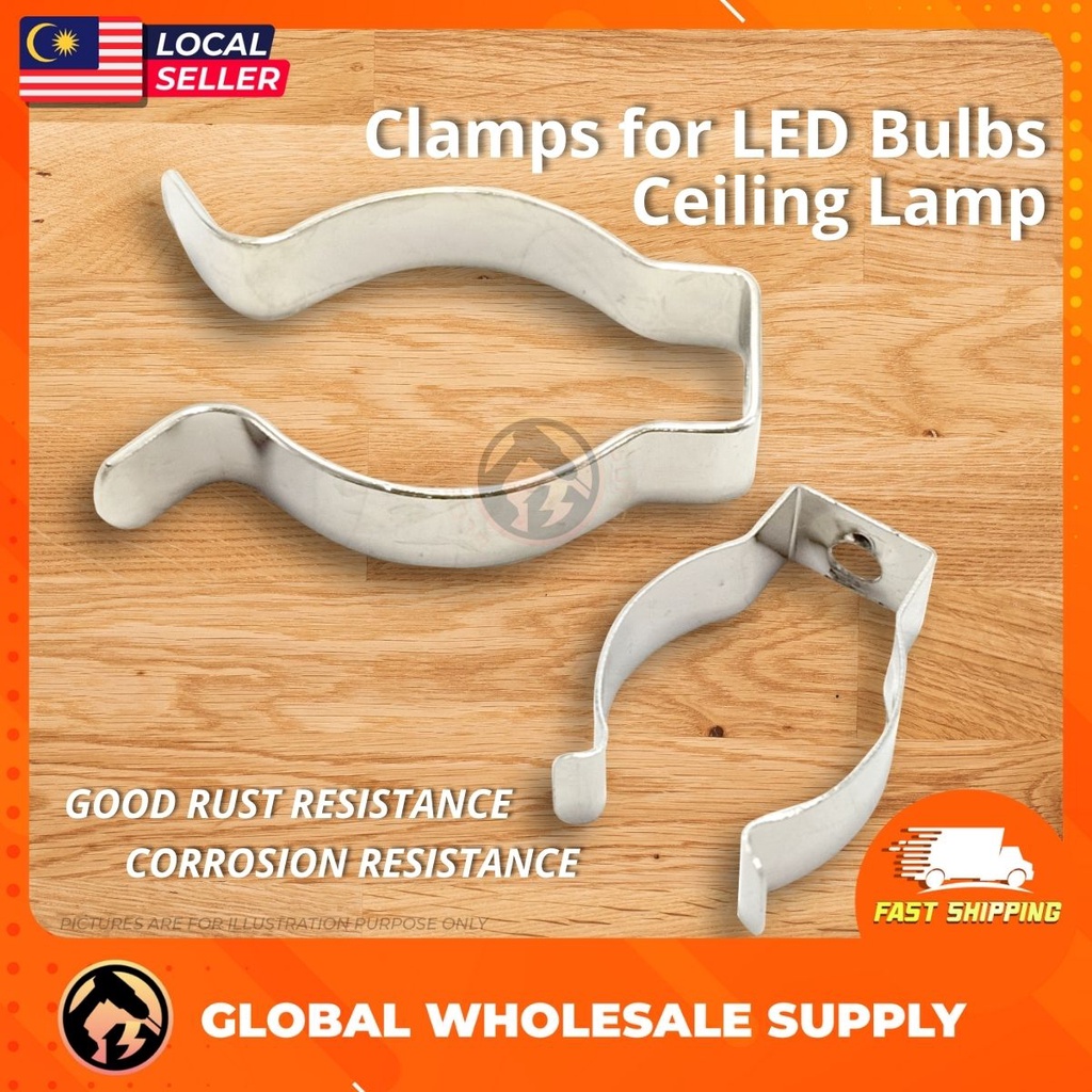Terry Fluorescent Clip Bracket Hanger Tube Light Fixture Holder Clamps