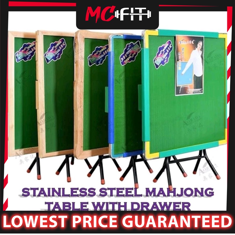 MCFIT 3V Mahjong & Lami Table / Fordable Square Mahjong Table / Meja ...
