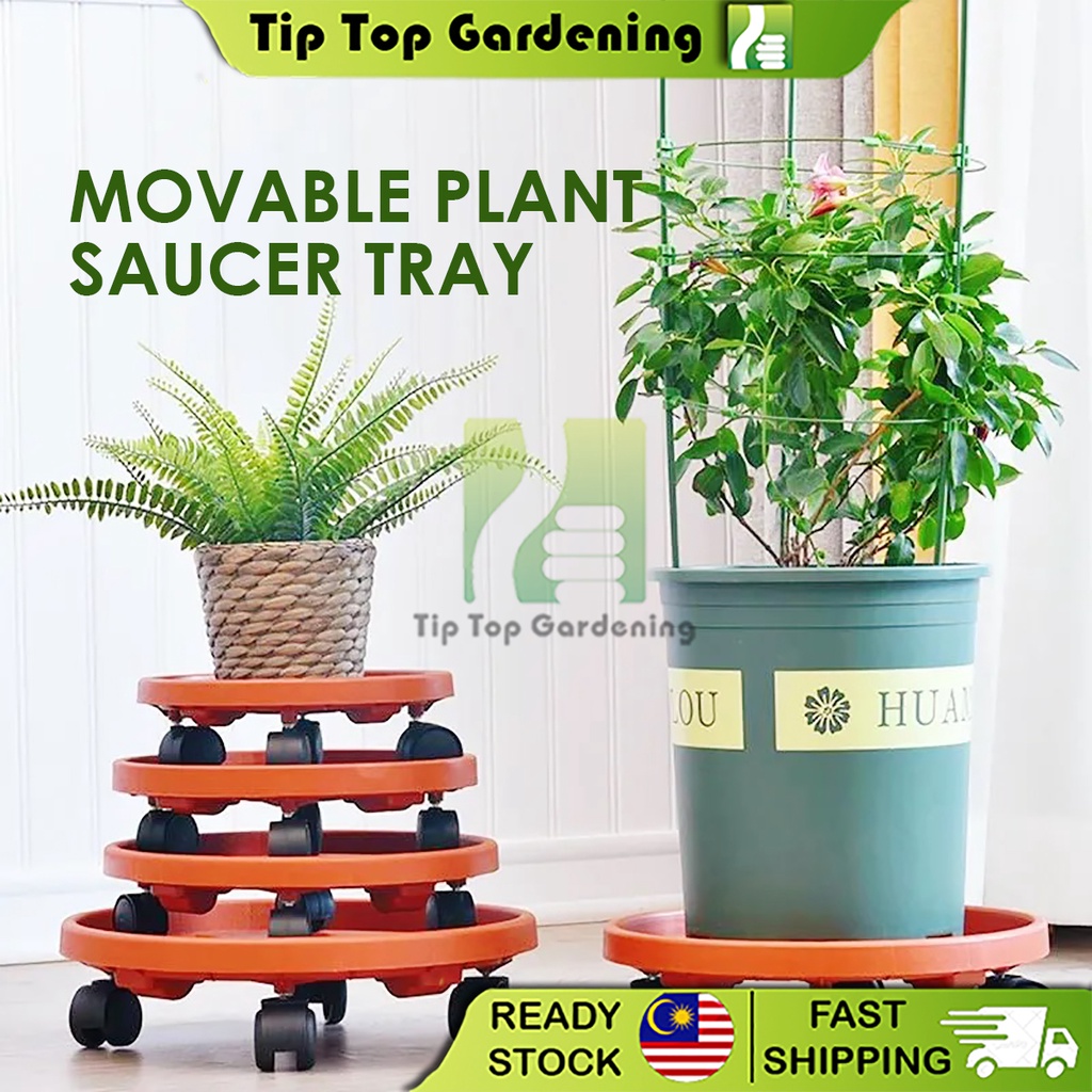Movable Plant Saucer Tray Universal Wheels Garden Moving Saucer Planter