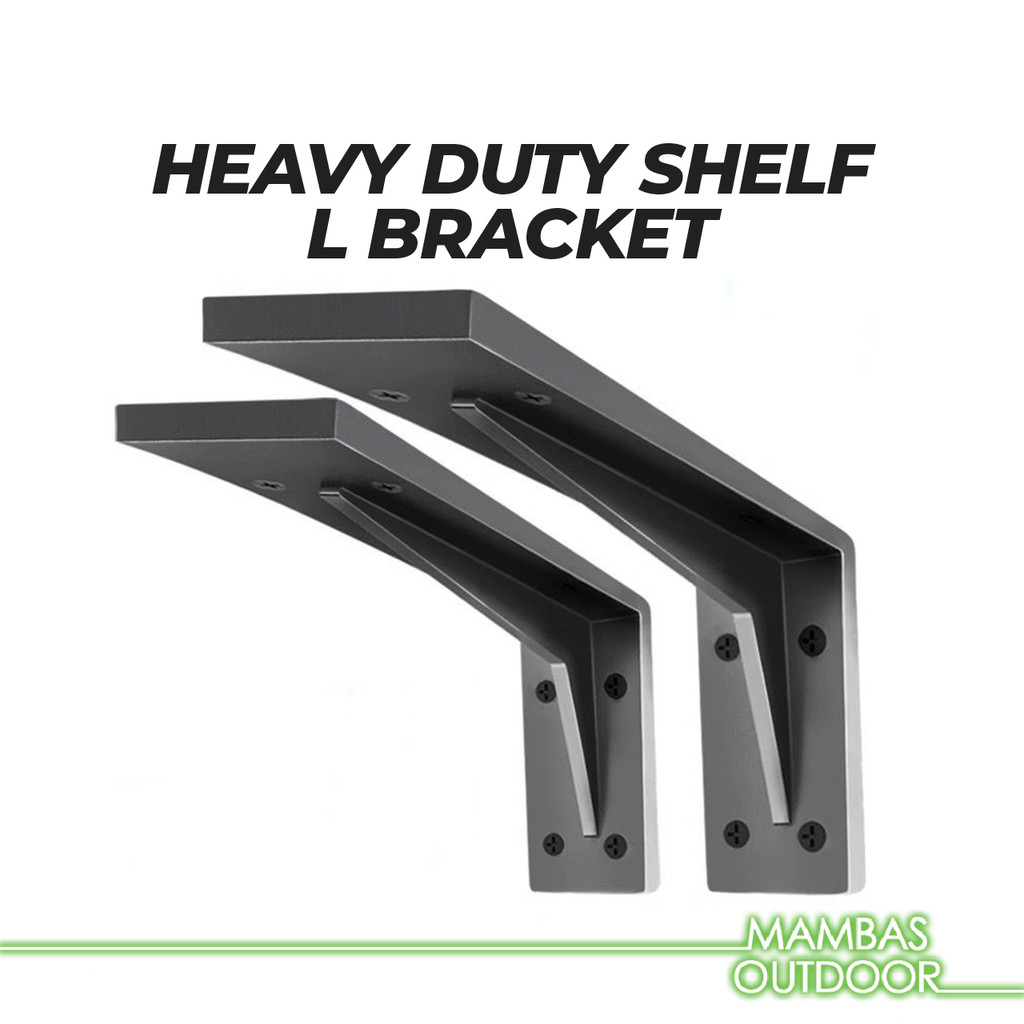 Heavy Duty Shelf L Bracket Wall Mounted Support Countertop Shelving ...