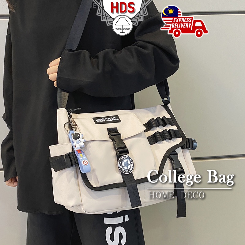 HDS School Bag Crossbody Bag Student Shoulder Large Capacity Astronaut Keychain Messenger Sling Couple College Beg Shopee Malaysia