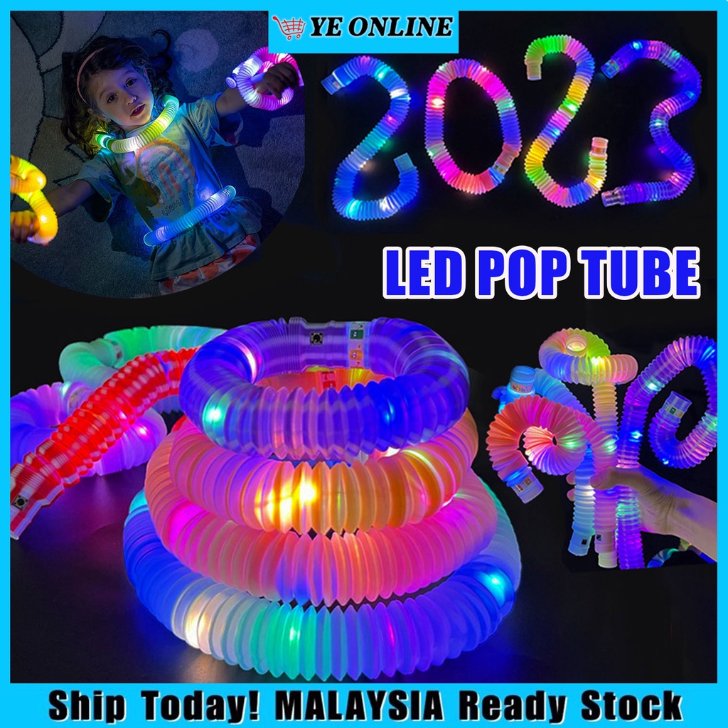 1 Pcs LED Pull Stretch Tube Pop Light Tubes Sensory Toy Children ...