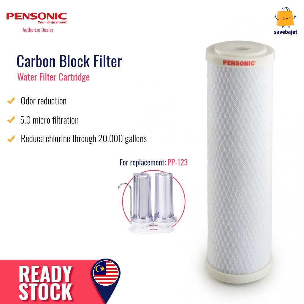 Pensonic Water Filter Cartridge Carbon Block Filter Penapis Air For PP ...