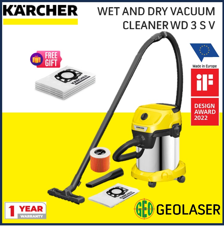 KARCHER WD 3 SV WET & DRY VACUUM CLEANER Equipped With Robust 17litre