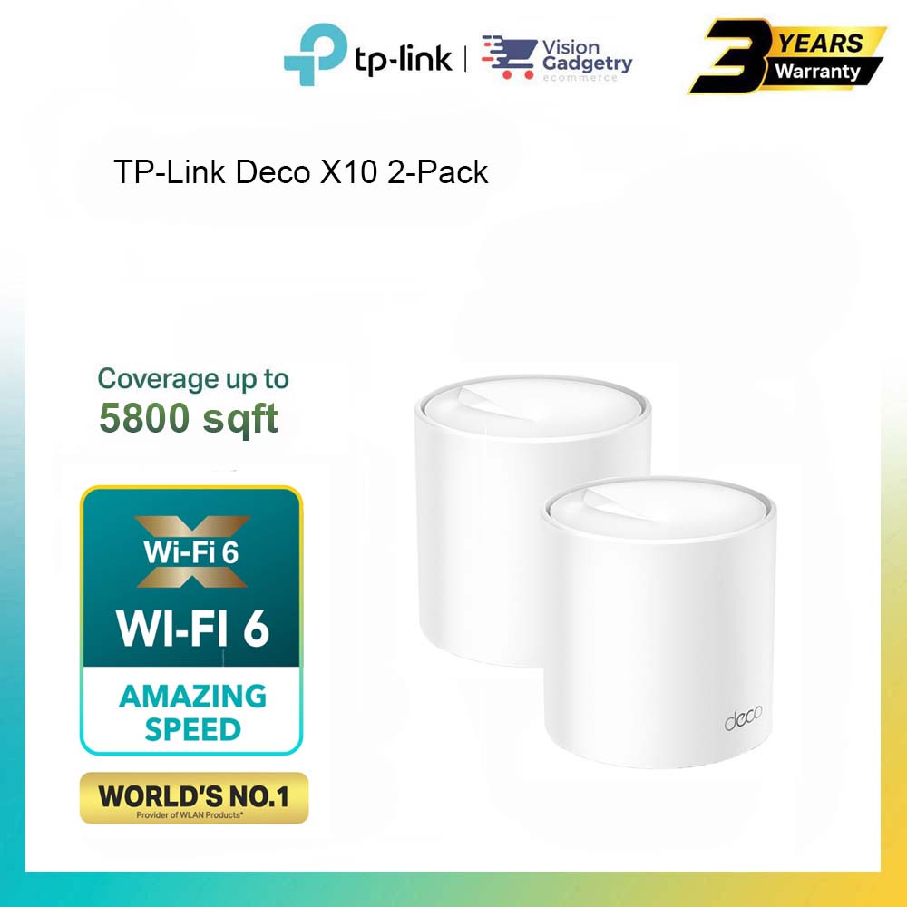 TP-Link Deco X10 AX1500 Whole Home Mesh Wi-Fi 6 System (1 Pack/2 Pack/3 ...