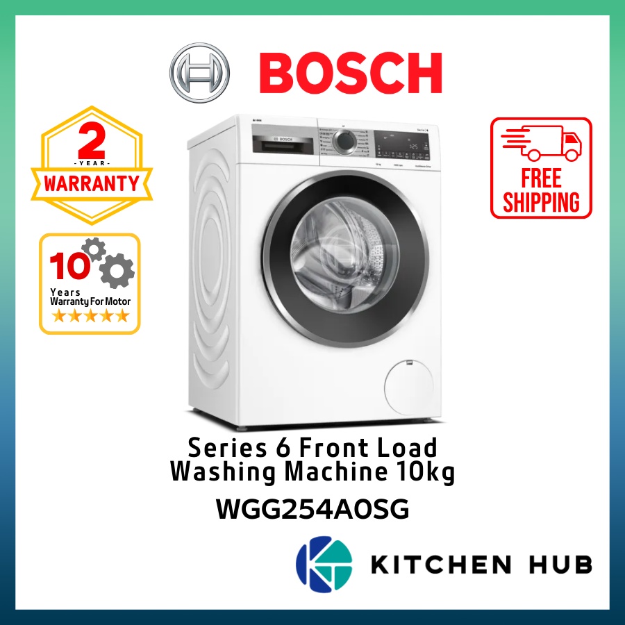 Bosch Series 6 WGG254A0SG Front Load Washing Machine 10 Kg 1400 Rpm ...