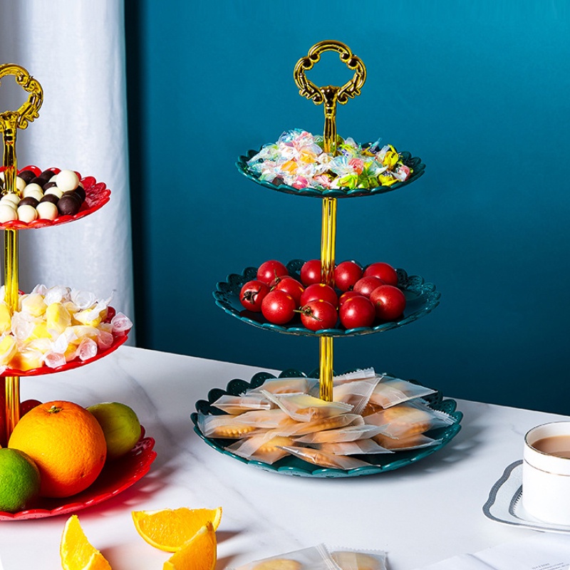3 Layer Cake Stand Pastry Dessert Tray Buffet Cupcake Fruits Storage ...