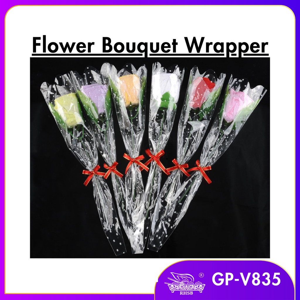 Flower wrapping store plastic