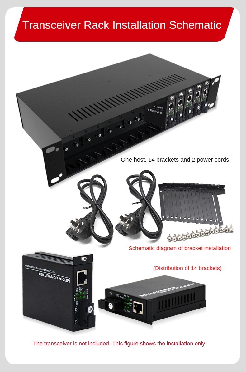 14 Slot Optical Fiber Transceiver Power Rack Plug-In Card Transceiver ...
