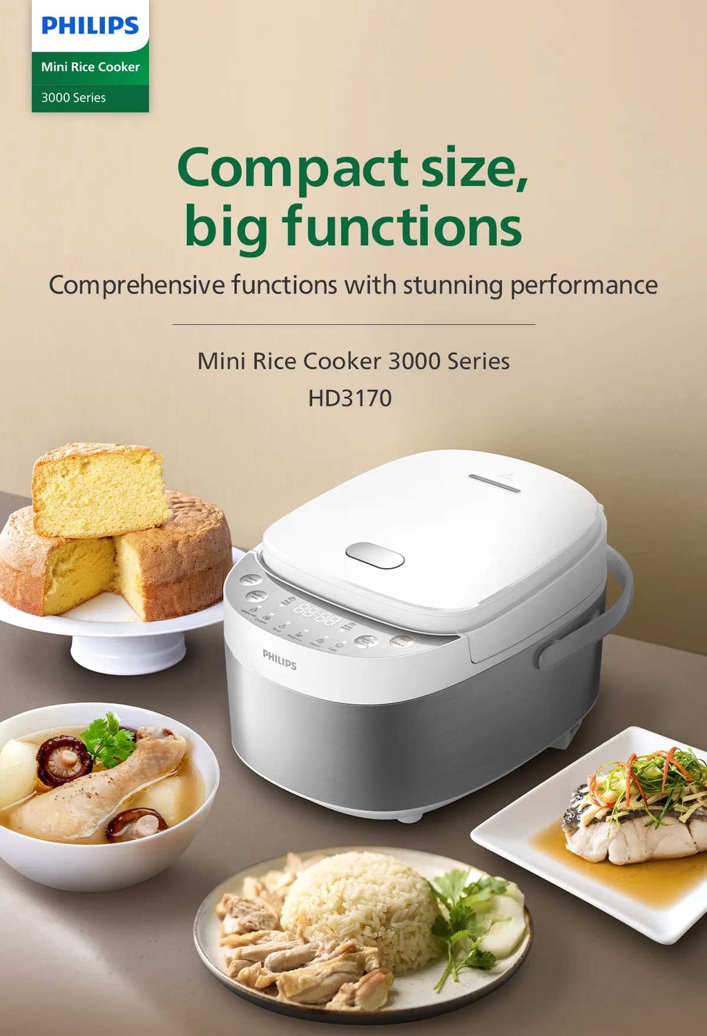 Philips HD3170/62 Mini Rice Cooker 0.85 Liter HD3170 | Shopee Malaysia
