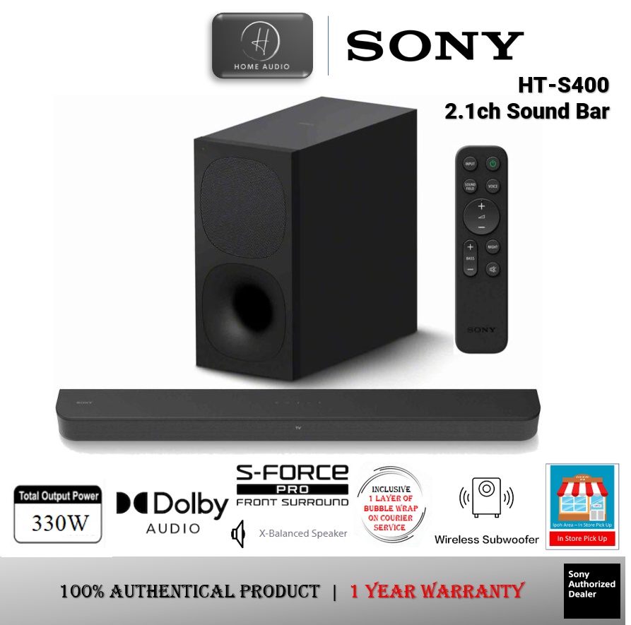 Sony Soundbar with Subwoofer 2.1CH 330W HTS400 Shopee Malaysia