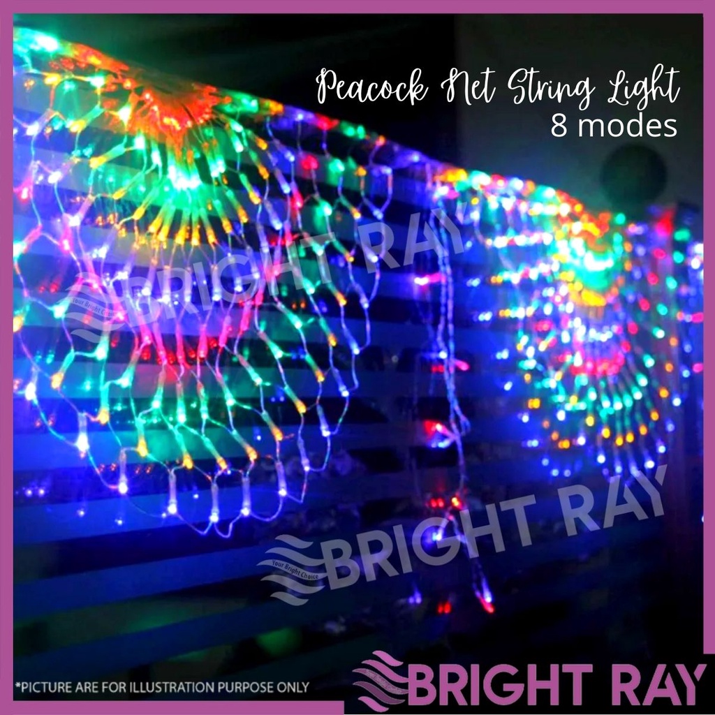 3M 380LED Peacock Mesh Net String Light Deepavali Light Diwali Light
