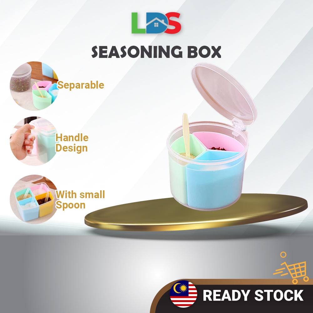 LDS Spice Jar Box Salt Condiment Cruet Seasoning Storage Boxes Kitchen