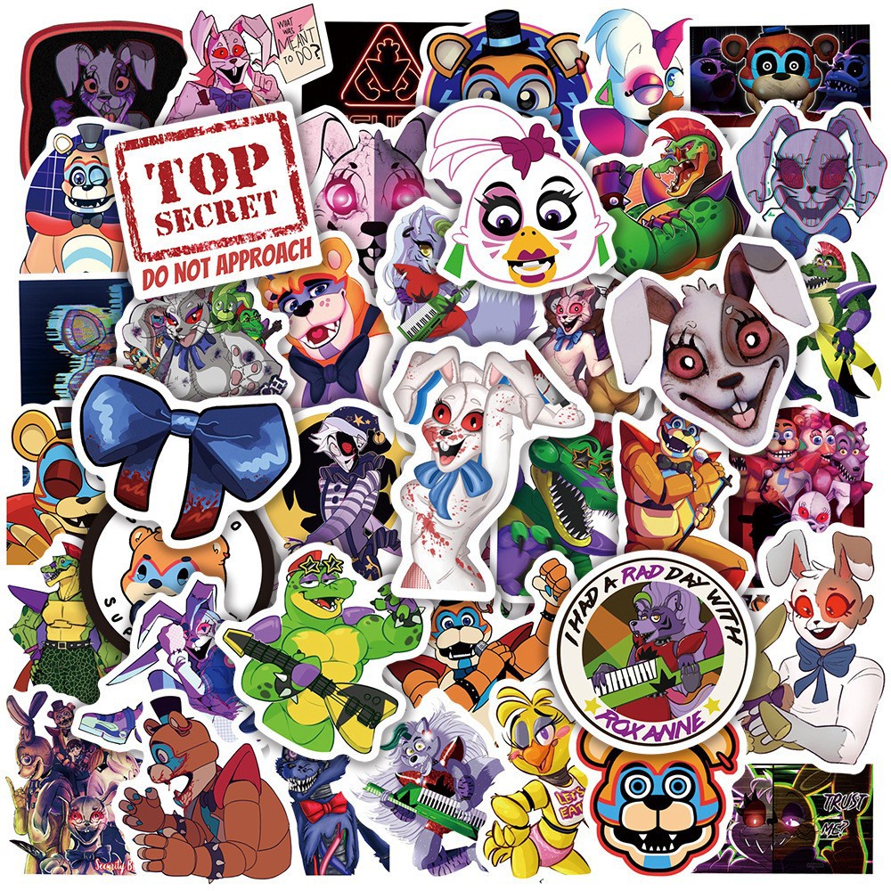 Five Nights at Freddy's Stickers Horror Fnaf Stickers Freddy Foxy ...