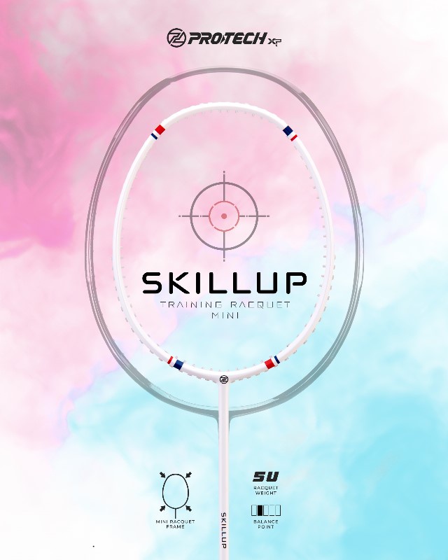 Protech Mini Frame Training Racket-SKILL UP (ORIGINAL)(5U)(FREE STRING ...