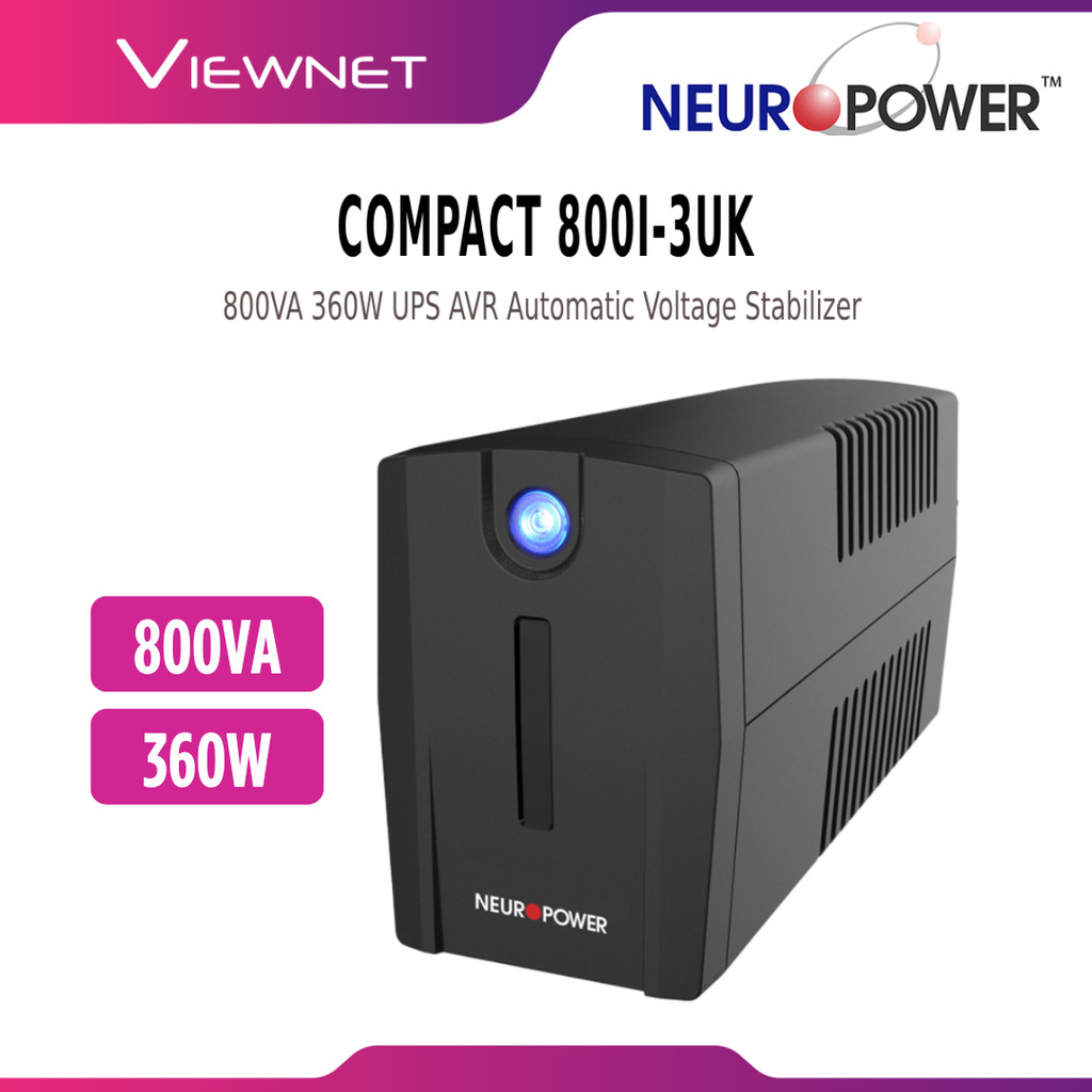 NEUROPOWER COMPACT 800I-3UK 800VA 360W LINE INTERACTIVE UPS AVR ...