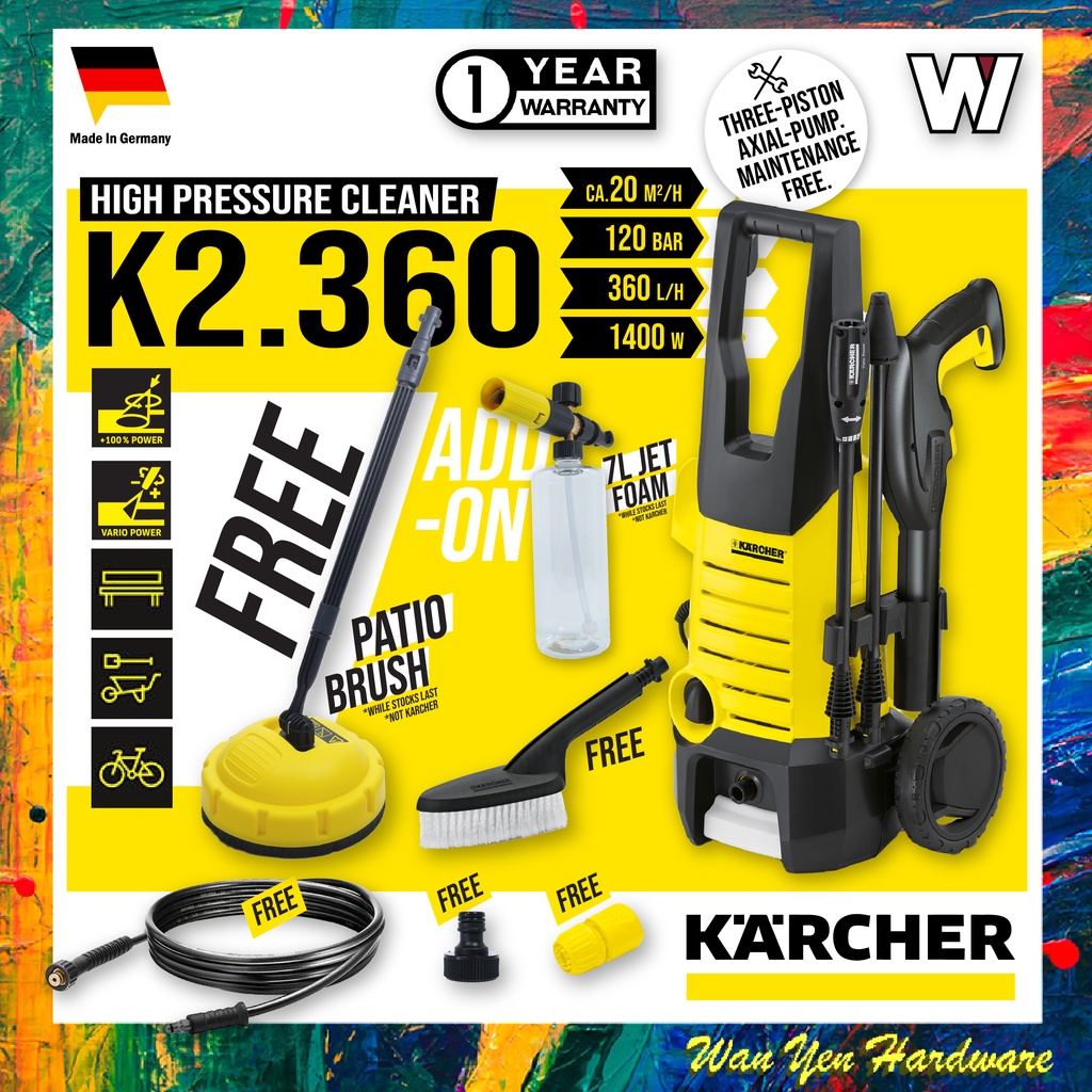 KARCHER K2.360 [ K2360 ] HIGH PRESSURE CLEANER 1400W 120BAR 6M HOSE