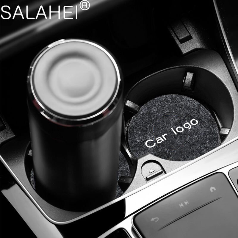 1/2PCS Car Interior Coaster Water Cup Pads Leather Non-Slip Mats For ...