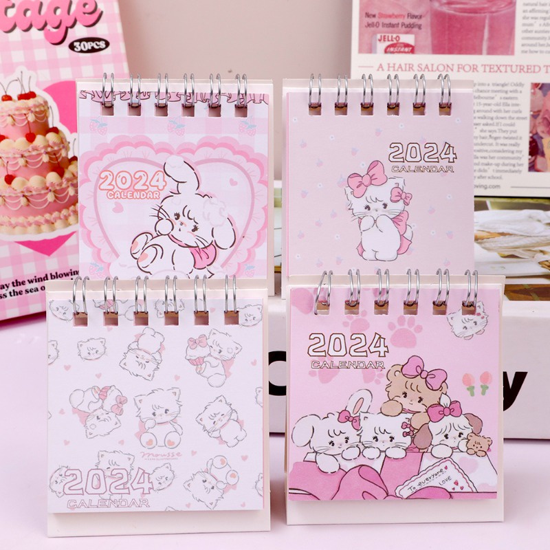 2024 Cartoon Desk Calendar / Creative Simple Desktop Decor / Mini Cute ...