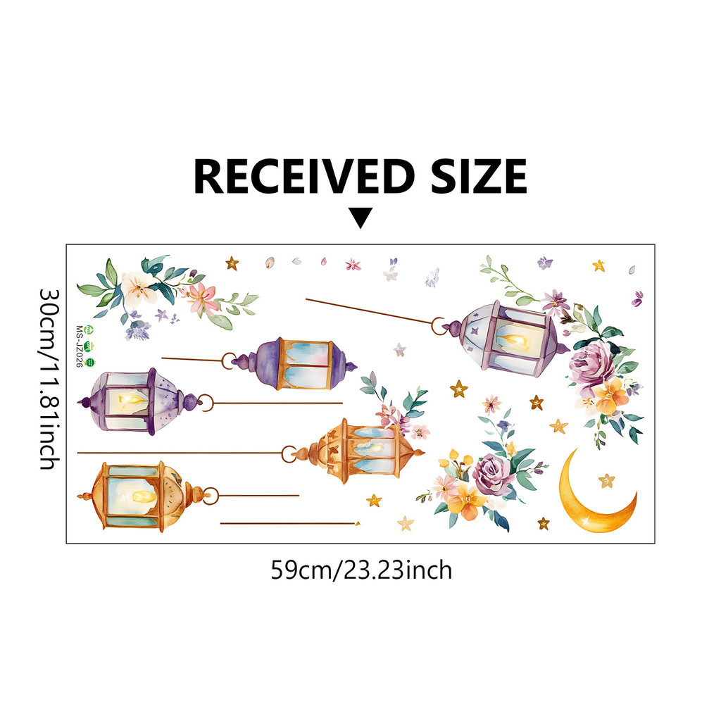 【Ready Stock】Type 10 Ramadan Wall Decals Crescent Moon Lantern 2026 ...