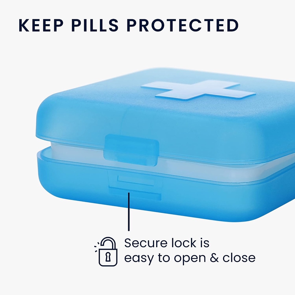 4 Grids Medicine Pill Box Case Portable Travel Compartment Mini Plastic ...