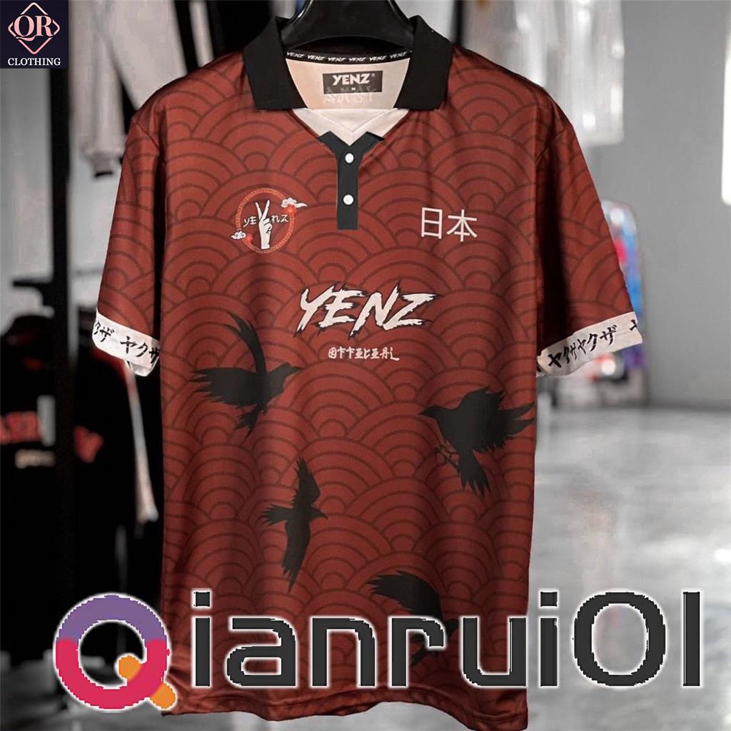 (QR Clothing) YENZ Retro Collar Jersey Japanese T Shirt Viral Baju ...