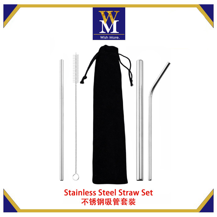 Ready Stock 🔥 Straw Set Stainless Steel Straw Stainless Steel Straw Set ...