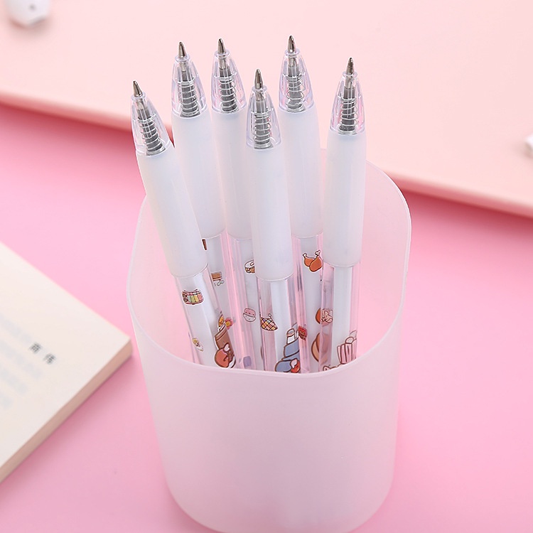Transparent Box Pen Set 0.5mm Cute Creative Cartoon Design Black Ink ...