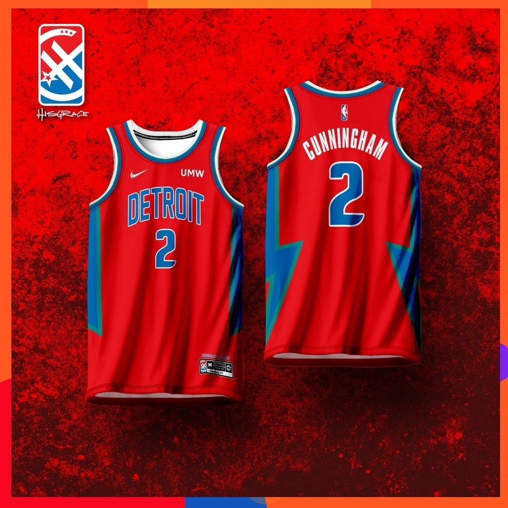 raya 2024 2022 DETROIT PISTONS CUNNINGHAM CITY EDITION HG JERSEY