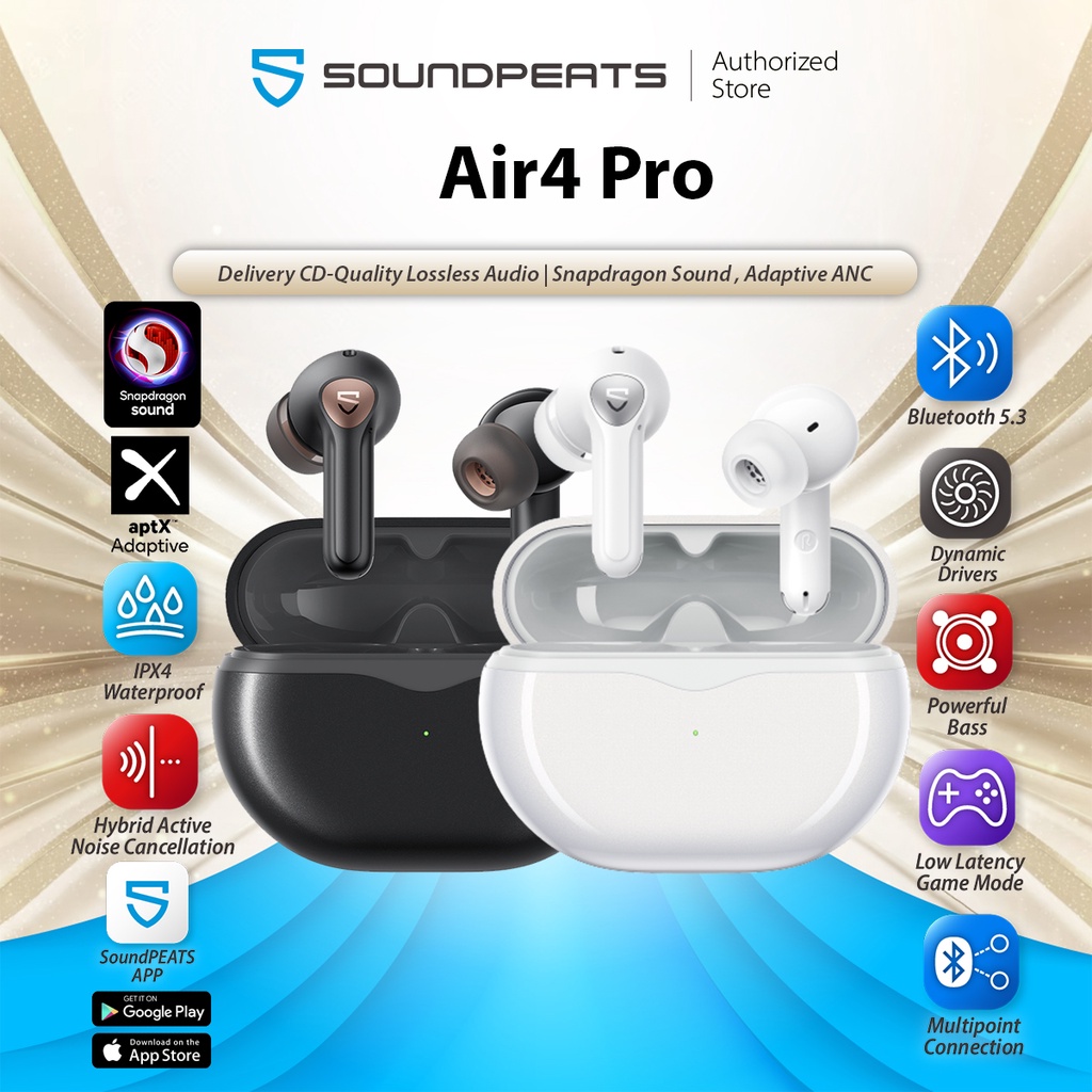 SoundPEATS Air4 Pro Wireless Earbuds with Snapdragon Sound AptX ...
