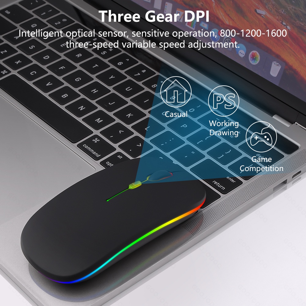 GOOJODOQ Slim Silent Wireless Charging Bluetooth Mouse | Shopee Malaysia