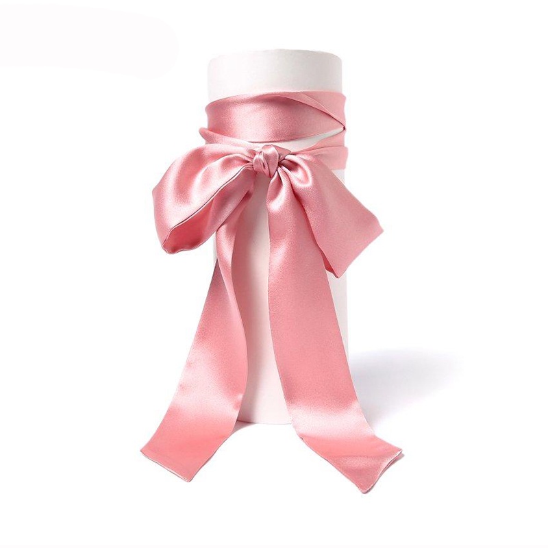 Solid Color Narrow Long Strip Small Silk Scarf Multifunctional Variety ...