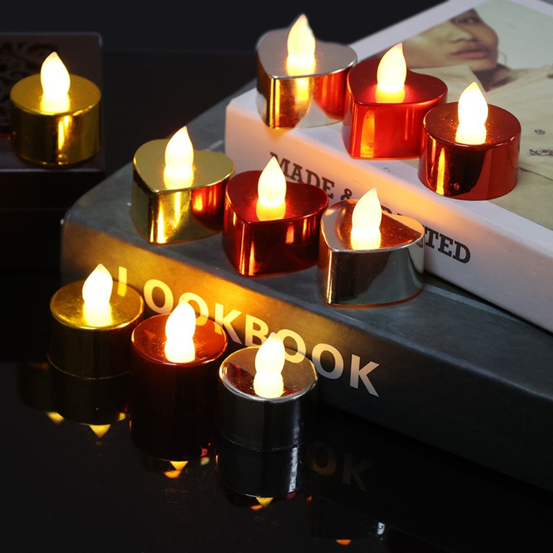 Heart Round LED Candle Lights / Romantic Flameless Night Lamp / Battery ...