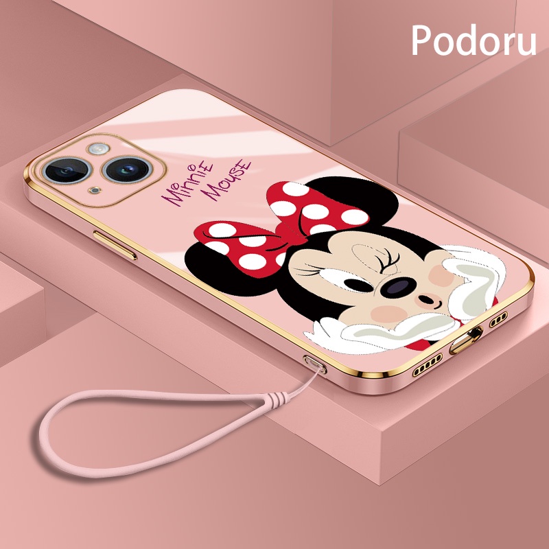 Casing Iphone 13 14 Pro Max 13 14 Mini Phone Case Luxury Minnie Mouse