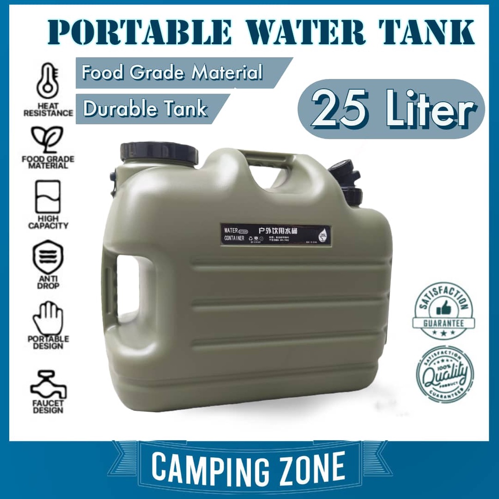 25L Portable Water Tank Camping Water Storage Container BPA Free Bekas
