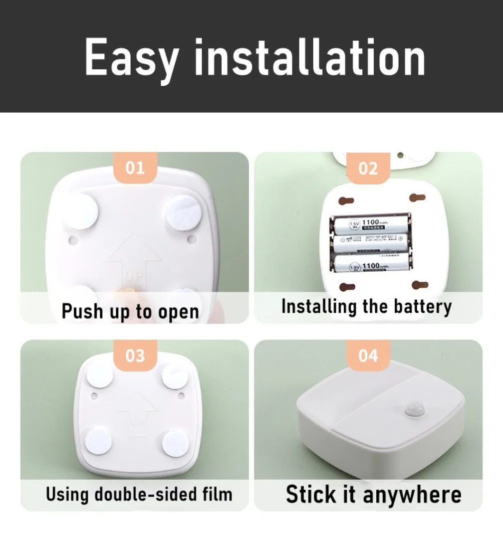 Motion Sensor Night Lights Wireless LED Night Lights AAA Battery ...