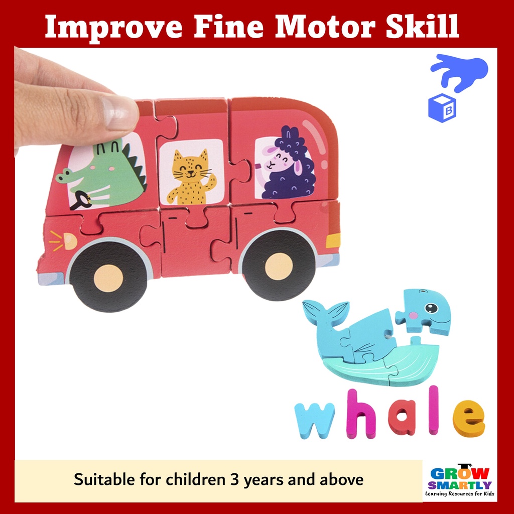 Wooden Sea Animal Puzzle for Kids Wooden Puzzle Learning Toys for Kids ...