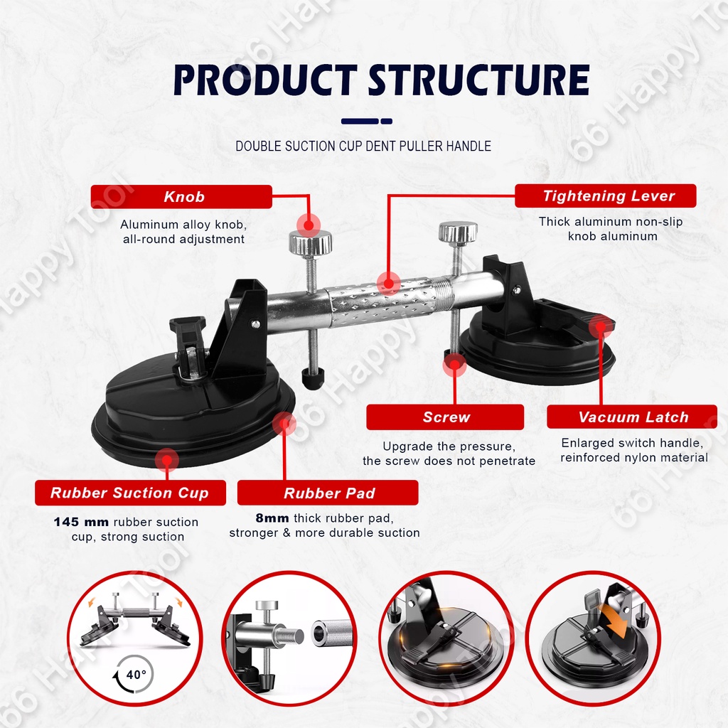 (1PC) Double Suction Cup Tile Leveler Heavy Duty 90° Aluminum ...