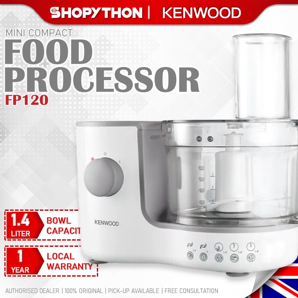 KENWOOD Food Processor FP120 (1.4L/400W) Mini Compact Chopper Slicing