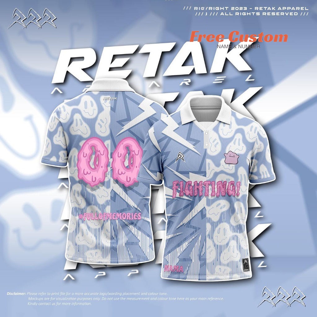 Retak Jersey Purple Custom Name And Number Baju Jersey Lelaki Custom